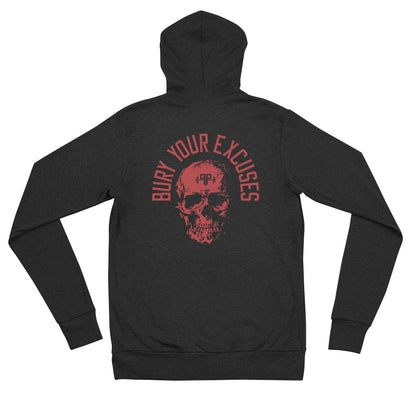 Bury Your Excuses – Red / Body Evo / Unisex Zip Hoodie