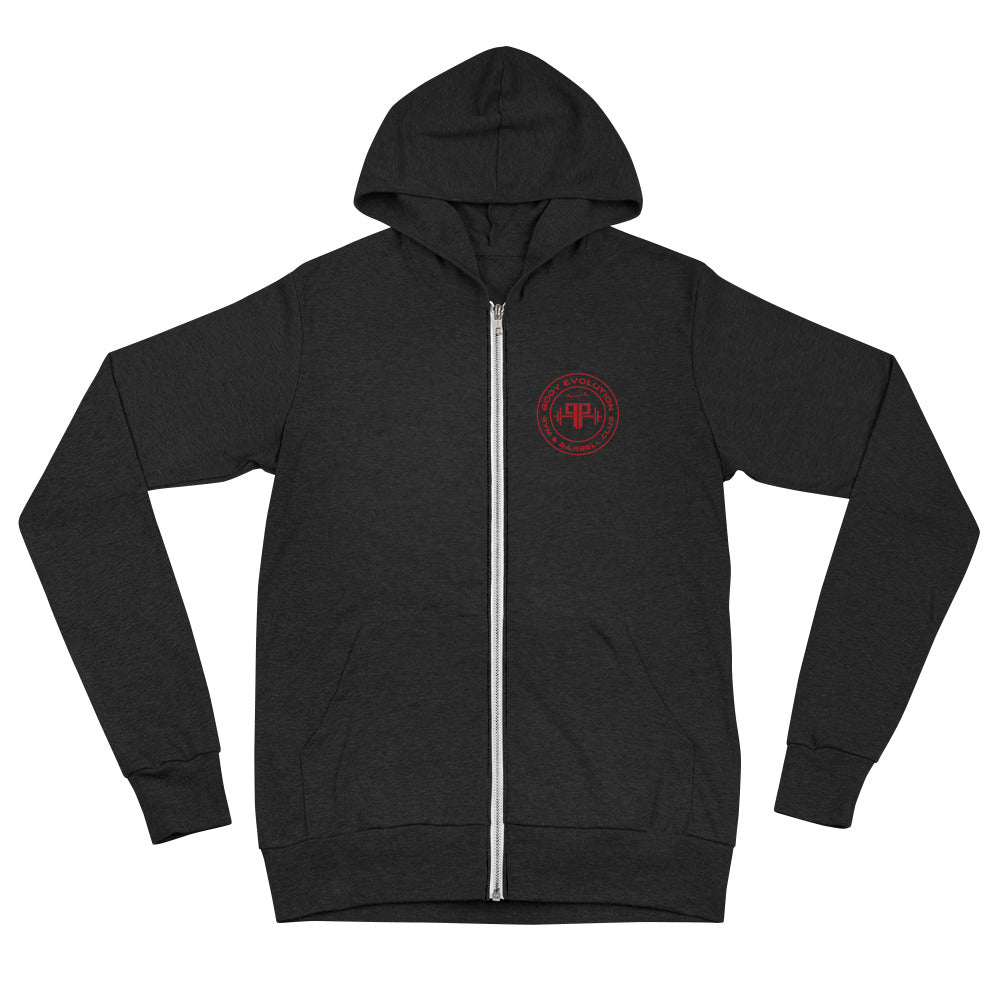 Bury Your Excuses – Red / Body Evo / Unisex Zip Hoodie